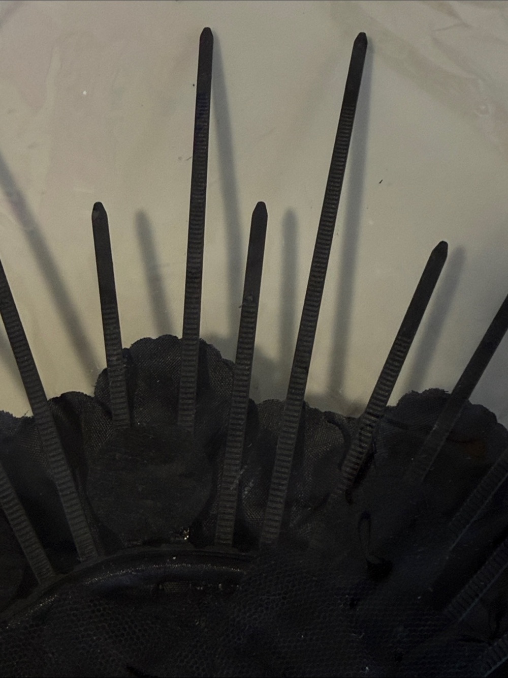 Adult Black Gothic Halo Headpiece with Veil - Picture 7 of 7